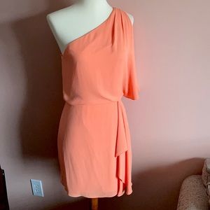 BcbgMaxazria mini short one shoulder orange dress Mina 0